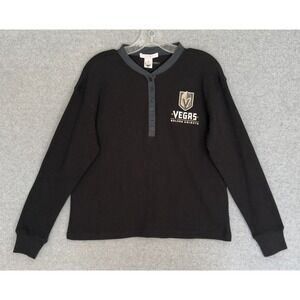 NEW Erin Andrews Wear Vegas Golden Knights Henley Sweater Womens Large Black NHL